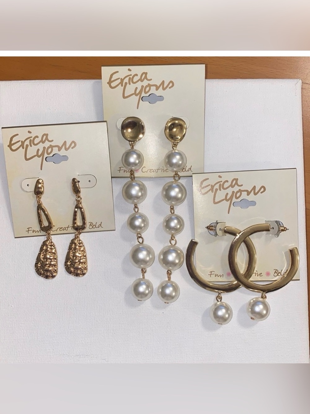 Erica Lyons Pearl Earrings Bundle NWT